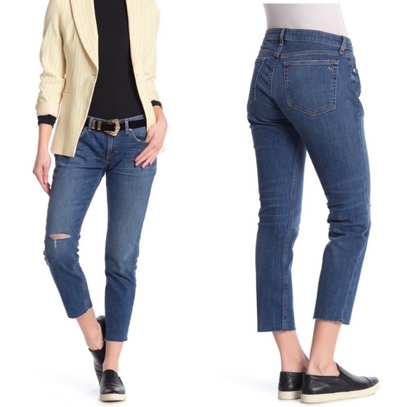 Rag & Bone Low Rise Slim Boyfriend Juni Dre Jeans distressed women’s sz 24 NWT